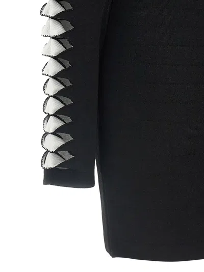 Balmain V-neckline Dress With Fitted Waist And Sleeves