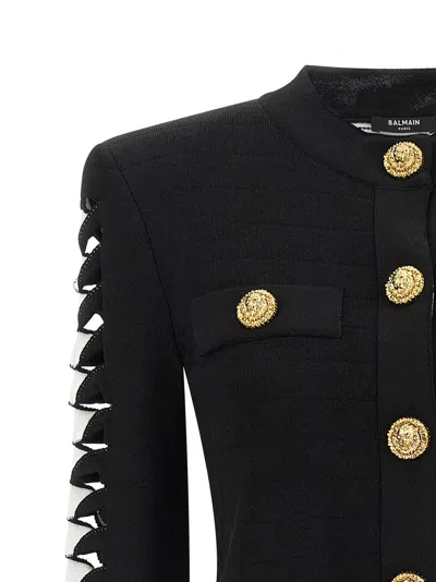 Balmain Cut-out Blazer Blazers Black In Black