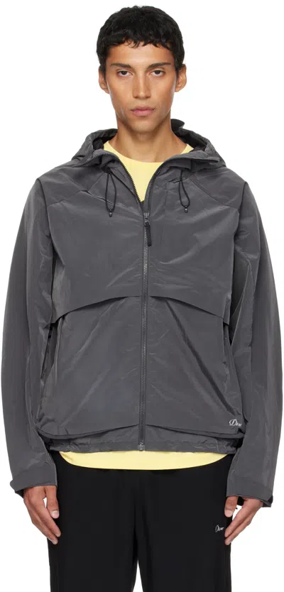 Dime Gray Taffeta Windbreaker Jacket In Gray