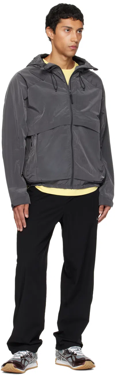 Dime Gray Taffeta Windbreaker Jacket In Gray