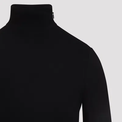 Alaïa Heart Cutout Turtleneck Long-sleeve Maxi Dress In Black