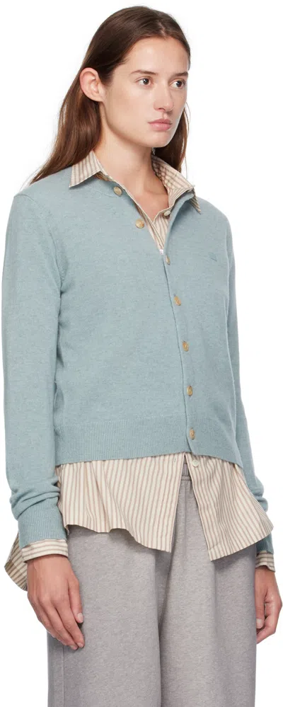 Acne Studios Blue Yak Wool Fitted Cardigan