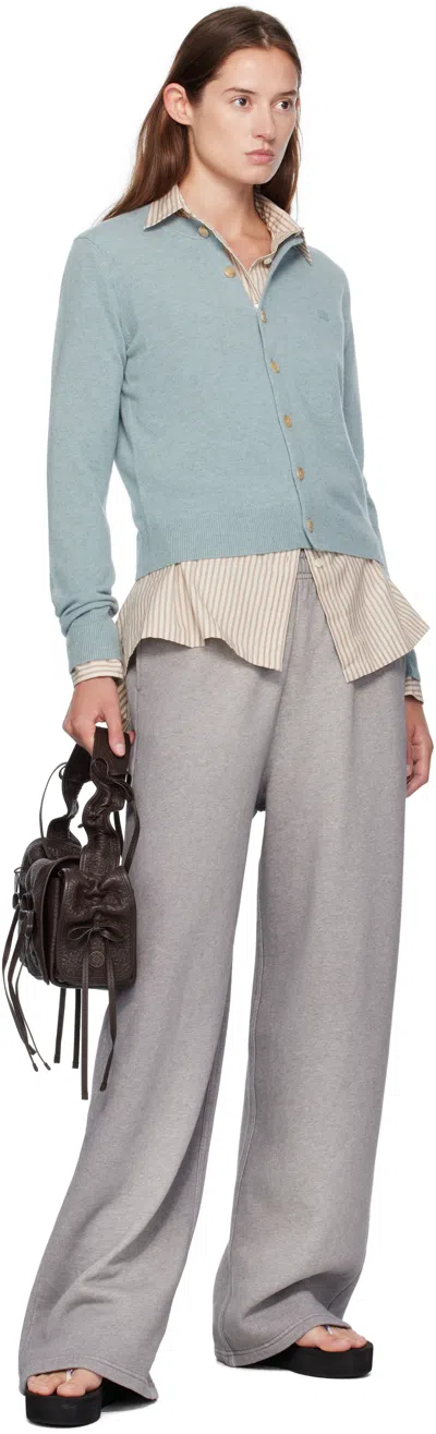 Acne Studios Blue Yak Wool Fitted Cardigan