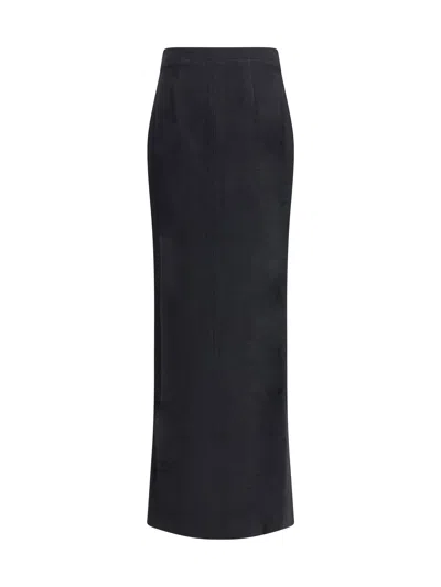 Alessandra Rich Women Tweed Long Skirt In Black