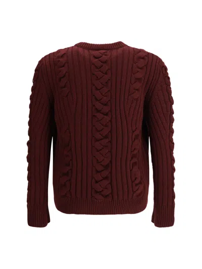 Alexander Mcqueen Mixed Wool Sweater In Red