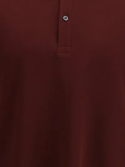 Alexander Mcqueen Men Polo Shirt With Logo On The Collar In Brown