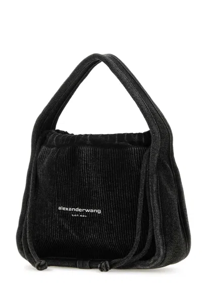 Alexander Wang Women Dark Grey Fabric Ryan Handbag In Black