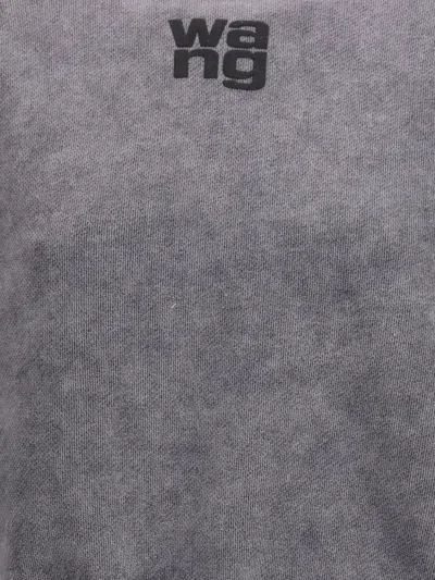 Alexander Wang Embossed Logo Crewneck Sweatshirt In Gray