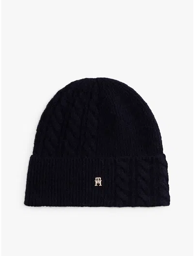 Tommy Hilfiger Mixed Knit Wool In Black