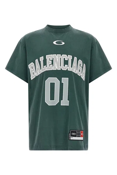 Balenciaga Graphic Print Basketball Short Sleeve T-shirt In Green