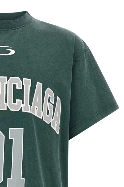 Balenciaga Graphic Print Basketball Short Sleeve T-shirt In Green