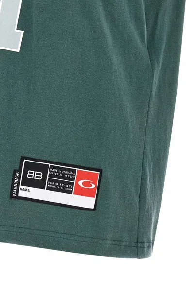 Balenciaga Graphic Print Basketball Short Sleeve T-shirt In Green
