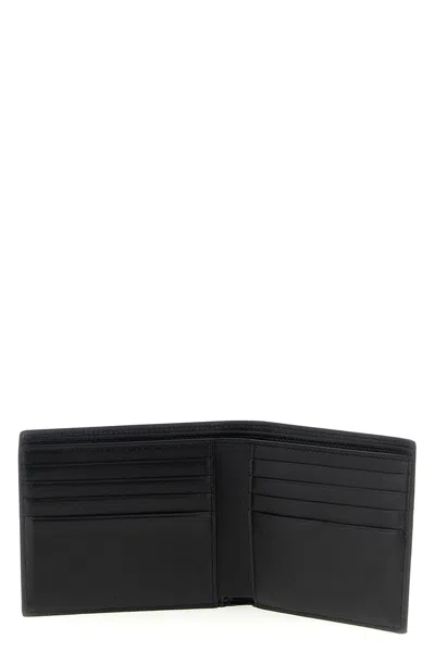 Balenciaga Sticker Square Leather Bifold Wallet In Black