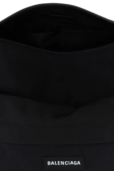 Balenciaga Small Explorer Multipocket Canvas Weekend Bag In Black
