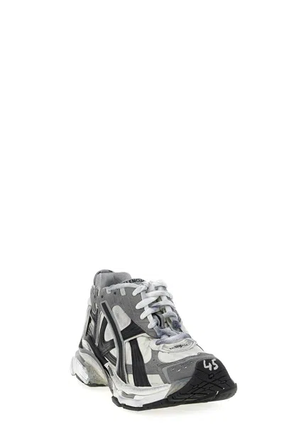 Balenciaga Dynamic Multicolor Runner Sneakers With Chunky Silhouette In Gray