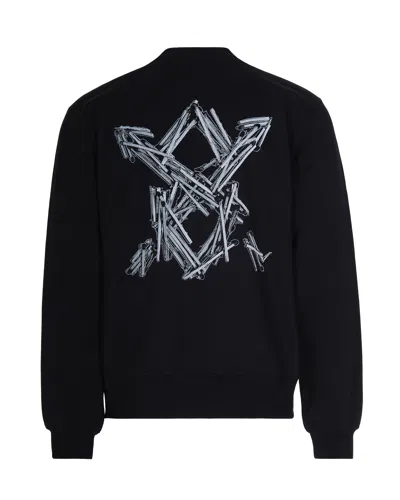 Daily Paper Felpa Matchstick Shield Black In Black