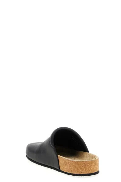 Balenciaga Men Leather Mules With Cork Insole In Black