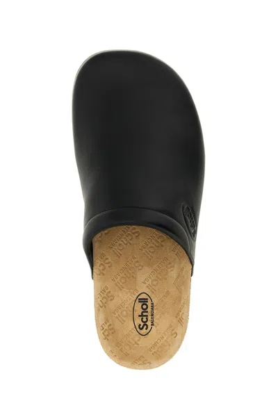 Balenciaga Men Leather Mules With Cork Insole In Black