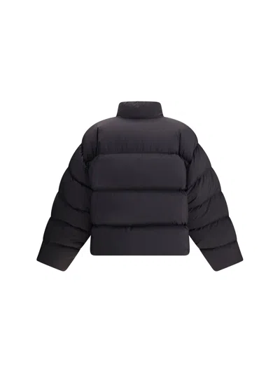 Balenciaga High Neck Puffer Down Jacket With Pockets In Black