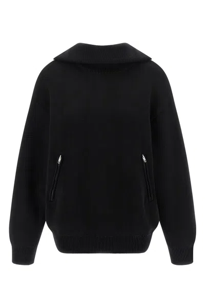 Balenciaga Reversible Sweater With High Collar And Pockets In Black