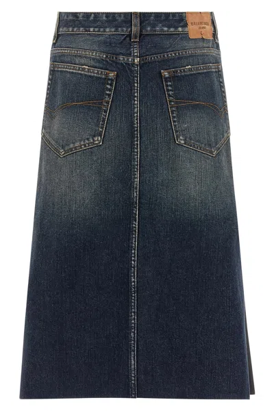 Balenciaga Hybrid Pleated Wool-ramie Midi Skirt In Black