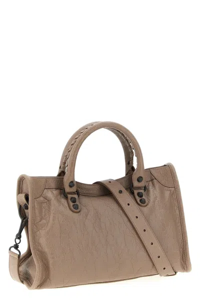 Balenciaga Beige Le City Satchel In White