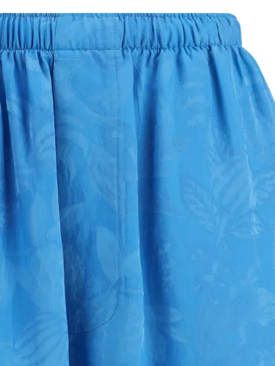 Balenciaga Floral-pattern Elasticated-waist Trousers In Blue