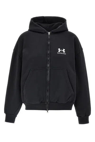 Balenciaga Cotton Sweatshirt Under Armour® Avec Capuche In Black