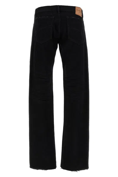 Balenciaga Women Denim Trousers With Frayed Edges In Multi