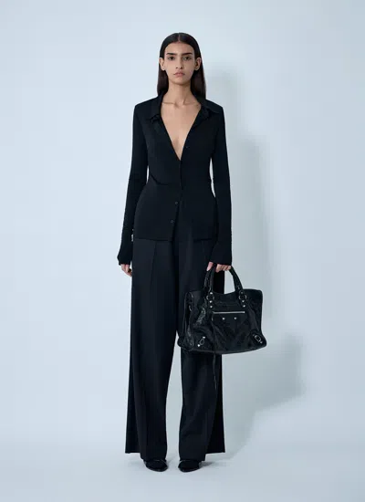 Balenciaga Women Tailored Wool Pants In Black