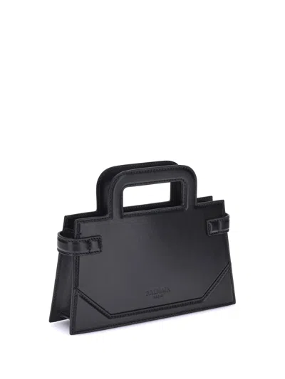 Balmain Small B-buzz Top Handle Bag In Black