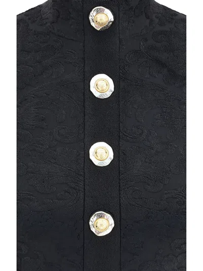 Balmain Women Baroque Crop Top In Black