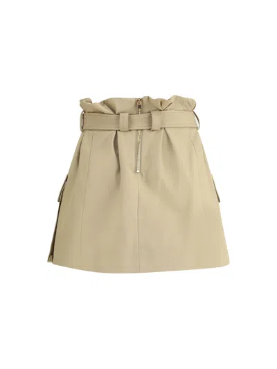 Balmain Women Cargo Miniskirt In Gray