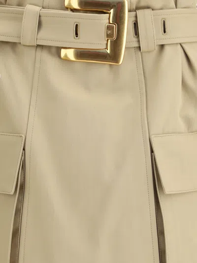 Balmain Women Cargo Miniskirt In Gray