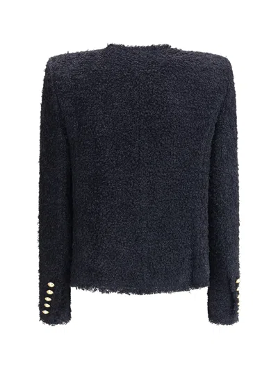 Balmain Tweed Spencer Jacket In Black