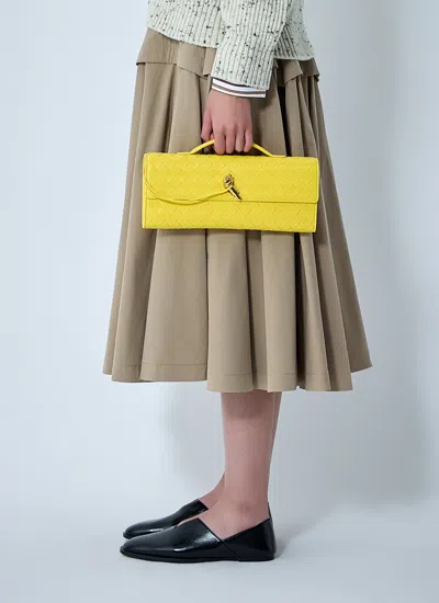 Bottega Veneta Women Long Andiamo Clutch In White
