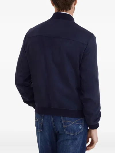 Brunello Cucinelli Wool And Cashmere Blend Cardigan In Blue