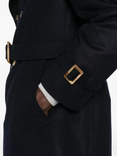 Brunello Cucinelli Double-breasted Belted Coat In Black