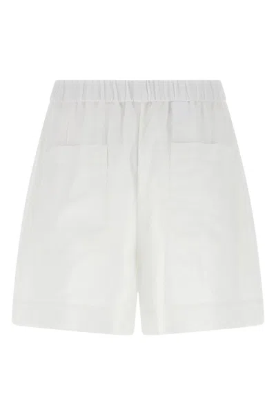 Brunello Cucinelli White Baggy Shorts In White