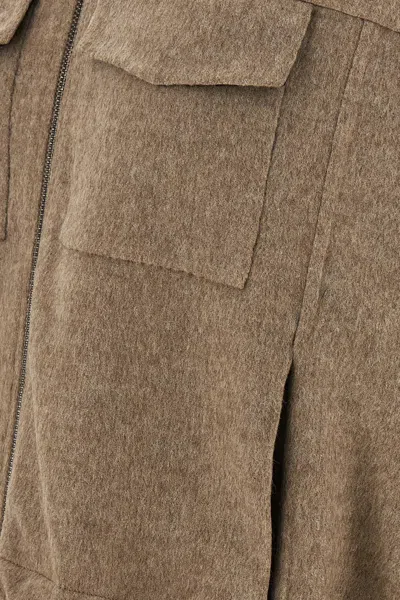 Brunello Cucinelli Women 'shiny Zipper Pull' Vest In Brown