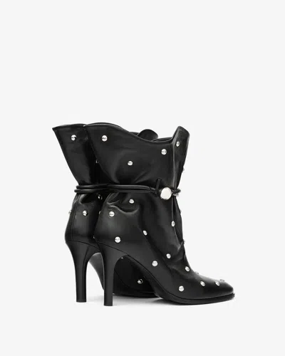 Isabel Marant Draped Leather Ankle Boots With Stiletto Heel In Black
