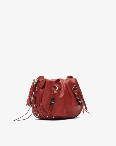 Isabel Marant Pleated Drawstring Shoulder Bag In Red