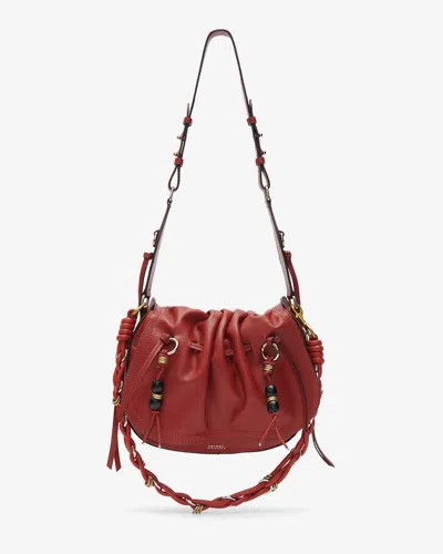 Isabel Marant Pleated Drawstring Shoulder Bag In Red