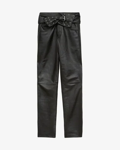 Isabel Marant Women Chazia Leather Trousers In Black