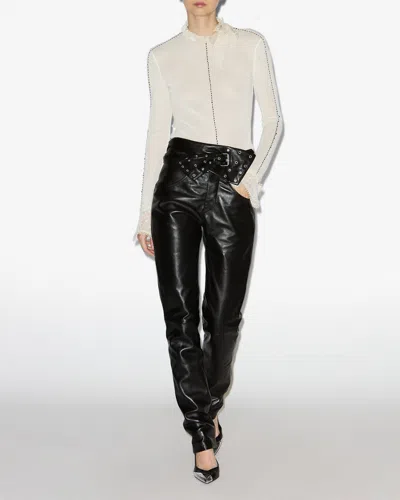 Isabel Marant Women Chazia Leather Trousers In Black