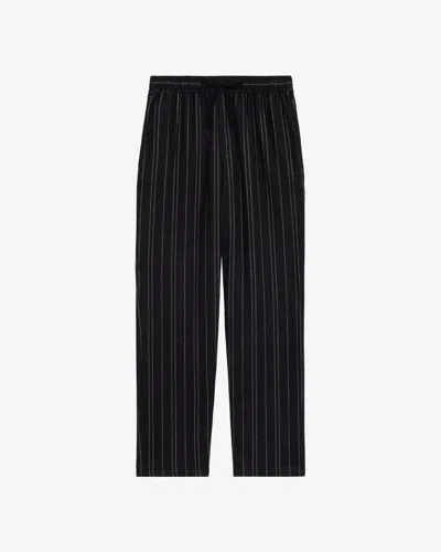 Isabel Marant Isaki Pinstripe Drawstring Trousers In Black