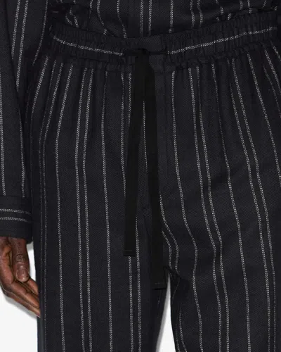 Isabel Marant Isaki Pinstripe Drawstring Trousers In Black