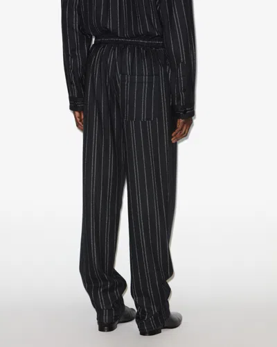 Isabel Marant Isaki Pinstripe Drawstring Trousers In Black