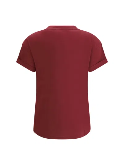Brunello Cucinelli Monili-chain Patch-pocket T-shirt In Red