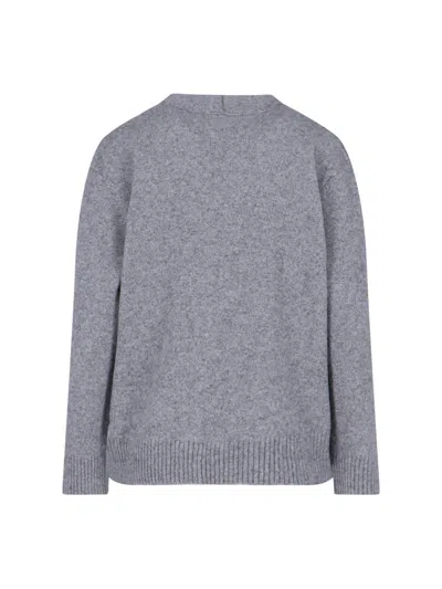 Sibel Saral Layered Medium-grey Knit Sweater With Open-front Cardigan Style In Gray